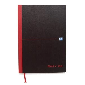 image of Black n Red A4 Hardback Casebound Notebook 90gm2 96 Pages Narrow Ruled with Margin