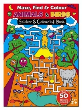Image of Maze Find and Colour Book - Animals and Birds Book