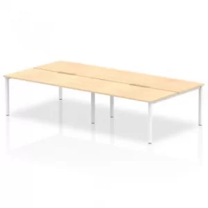 Image of B2B White Frame Bench Desk 1600 Maple (4 Pod)