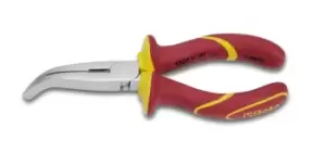 Image of Beta Tools 1164MQ VDE 1000V Insulated Bent Flat Nose Pliers 160mm 011640096