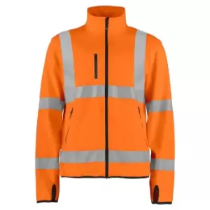 Image of Projob Mens Light High-Vis Soft Shell Jacket (XL) (Orange/Black)