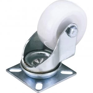 Image of Draper Swivel Plate Fixing Nylon Wheeled Castor 100mm