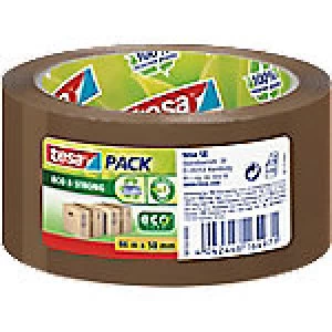 tesapack Packaging Tape Eco & Strong, PP 50 mm x 66 m Brown