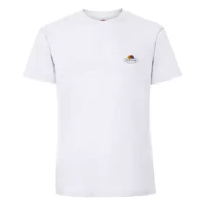 image of Fruit of the Loom Mens Vintage Small Logo T-Shirt (S) (White)