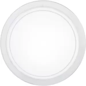 Image of Wall Flush Ceiling Light White Shade White Clear Glass Painted Bulb E27 1x60W