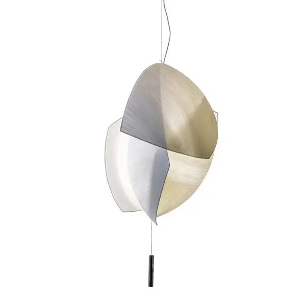 Image of Voiles LED Large Pendant Light Chrome 1-10V Dimming with Ceiling Rose 700cm 7285lm 3000K