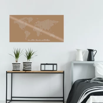 Image of World Map Metal Decor 8 - Copper Copper Decorative Metal Wall Accessory