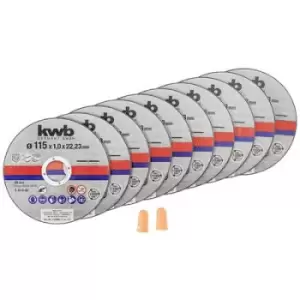Image of kwb 712021 Cutting disc set 10 Piece 115mm 22.23mm 10 pc(s) Metal