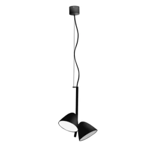 Image of Flash LED 2 Light Adjustable Dome Ceiling Pendant Black
