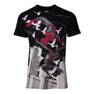 Image of Marvel Comics - Miles Morales Print Mens Large T-Shirt - Black