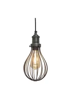 Image of Brooklyn Balloon Cage Pendant, 6 Inch, Pewter, Pewter Holder