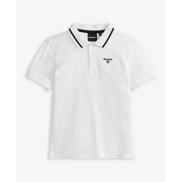 image of Barbour Boys' Oakside Polo Shirt - White 9-10Y/L