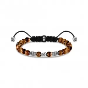 Rebel At Heart Tiger's Eye Skull Bracelet A1945-329-2-L22V