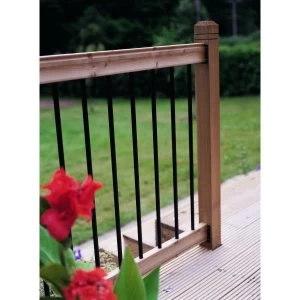 image of Wickes Traditional Deck Railing Kit - Black 952mm x 1.816m