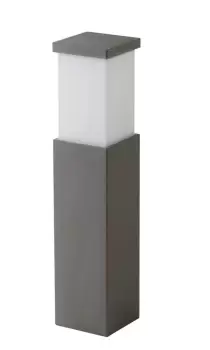 Image of Perret Outdoor Grey Concrete Bollard Light With Acrylic Diffuser Grey IP65, E27