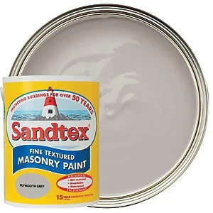 image of Sandtex Fine Textured Masonry Paint - Plymouth Grey 5L