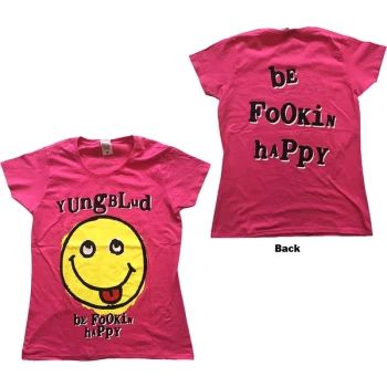 image of Yungblud - Raver Smile Womens Large T-Shirt - Pink