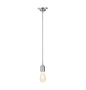 Image of Inlight Dale E27 Pendant Cord Set Polished Nickel & Herringbone