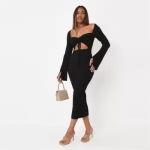 Missguided Tall Bra Cut Out Midaxi Dress - Black