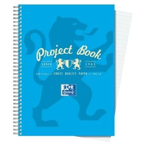 Image of Oxford A5 Campus 200 Pages 90gsm Wirebound 2 Hole Punched Ruled Margin Perforated Card Cover Project Book Assorted Colours Pack of 5