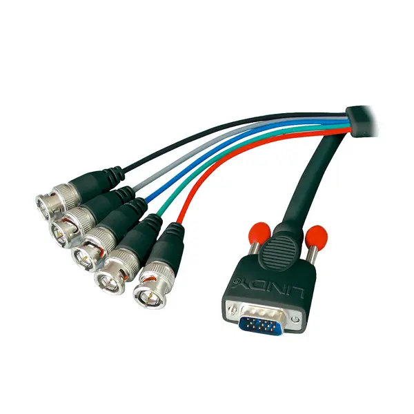 image of Lindy 1.8m Premium SVGA to 5 x BNC Monitor Cable