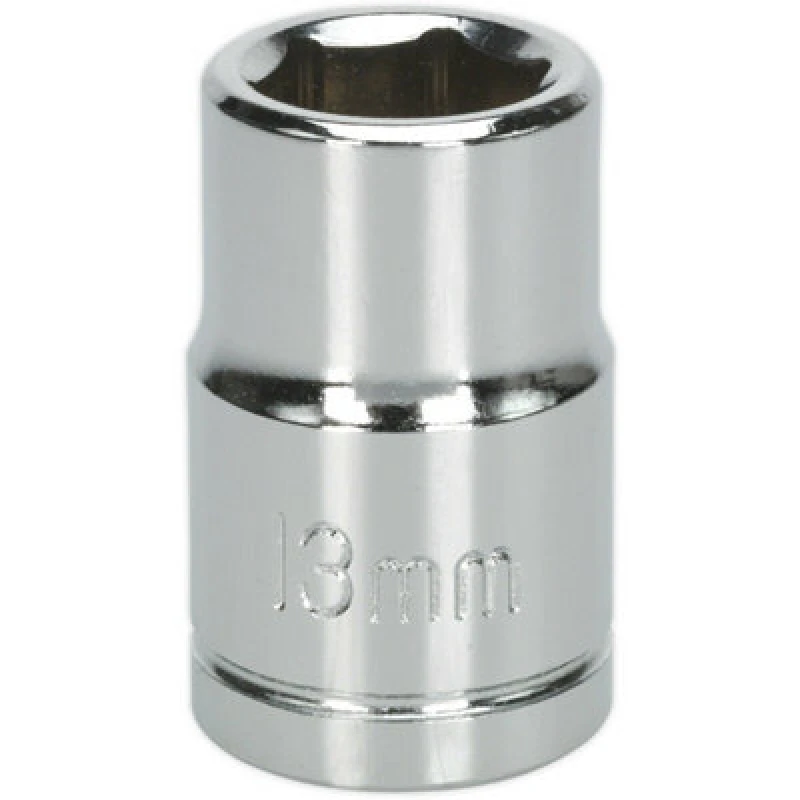Image of Loops 13mm Chrome Plated Drive Socket - 1/2" Square Drive - High Grade Carbon Steel Metallics