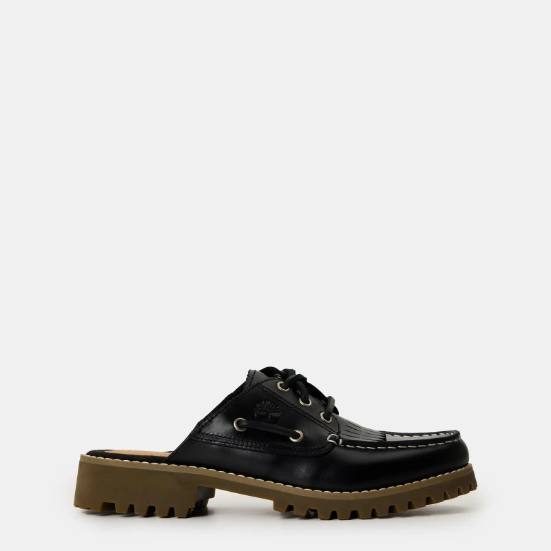 Image of Timberland Womens Noreen Black Full Grain Flat Mules Black female 3 (35.5)