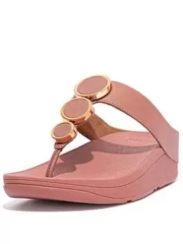 Image of FitFlop Halo Toe Post Sandals - Rose, Rose, Size 4, Women