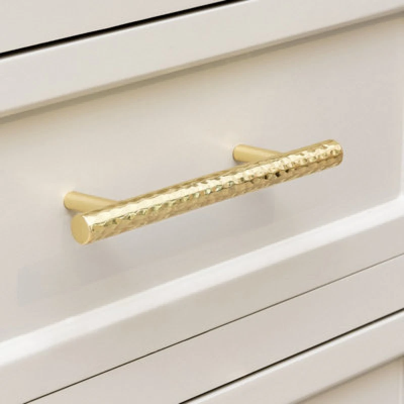 Image of Melody Maison Gold Metal Hammered Bar Pull Drawer Handle Gold