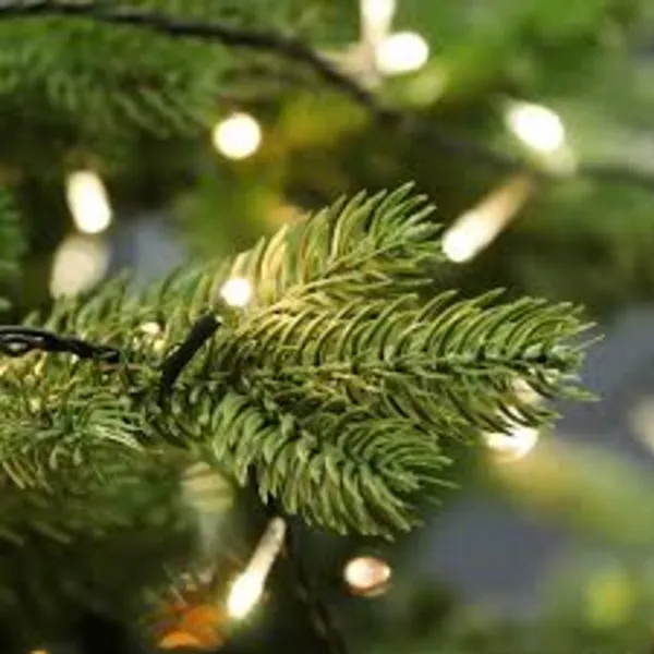 Image of Dellonda Pre-Lit 7ft Hinged Christmas Tree with Warm White LED Lights & PE/PVC Tips DH82