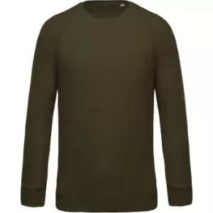 image of Kariban Mens Organic Raglan Sweatshirt (M) (Moss Green)