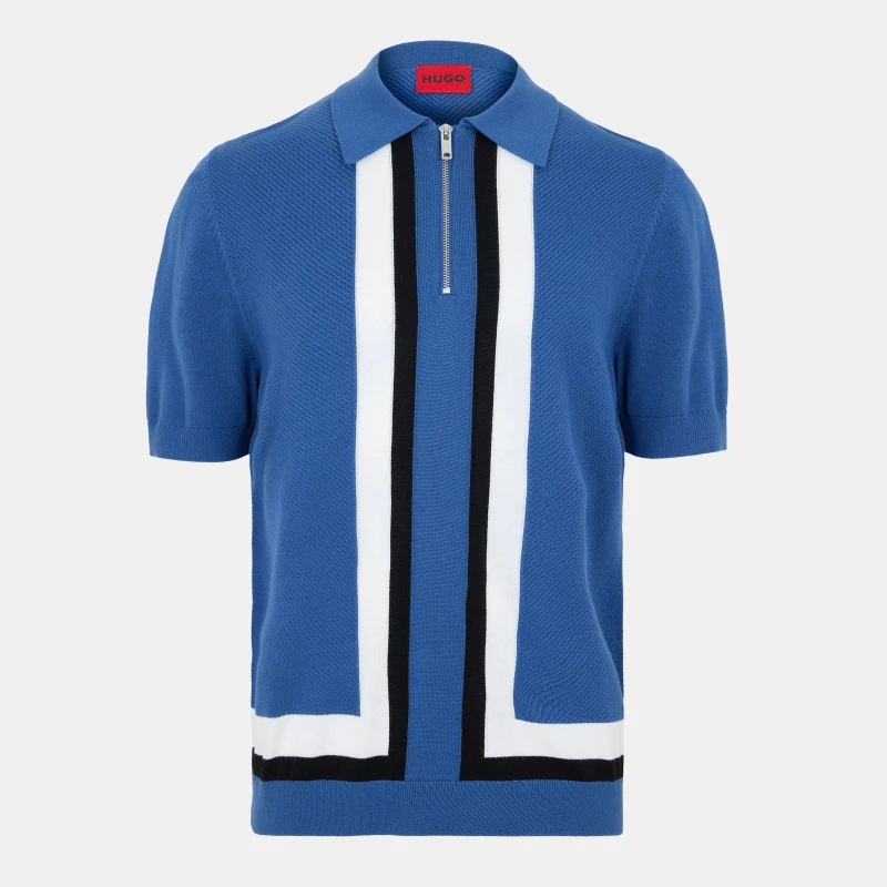 Image of Hugo Mens 's Short Sleeve Polo Shirt Medium Blue male L