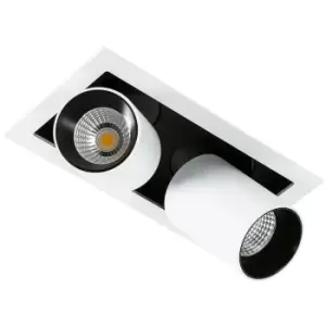 Image of Italux Lighting - Italux Mercanta Double 3000K - Modern Technical LED Recessed Ceiling White, Black, Warm White 3000K 1640lm
