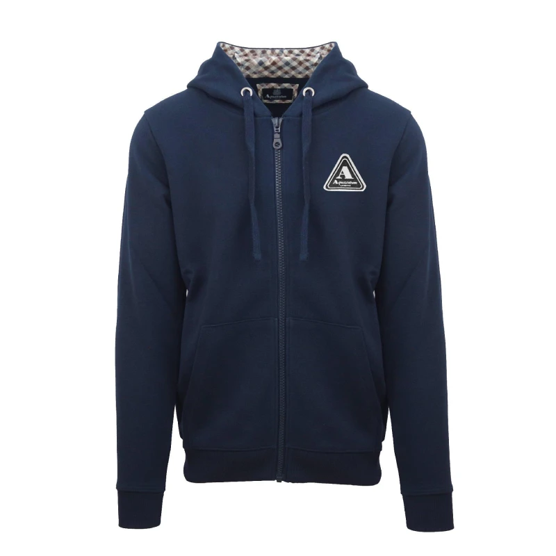 Image of Aquascutum Mens Zip Hoodie Navy male Small
