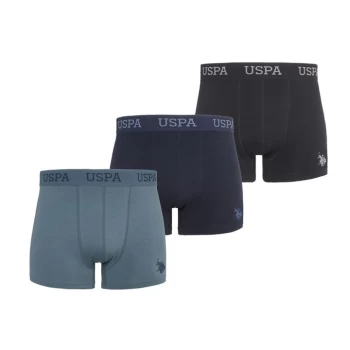 image of US Polo Assn 3 Pack Boxers - Blue