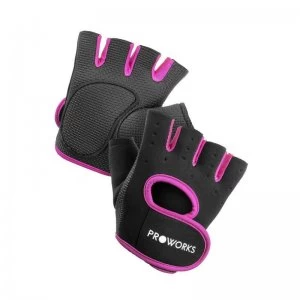 image of Proworks Ladies Black/Pink Gym Gloves