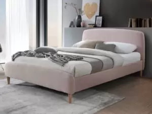 image of Birlea Otley 5ft King Size Pink Upholstered Boucle Fabric Bed Frame