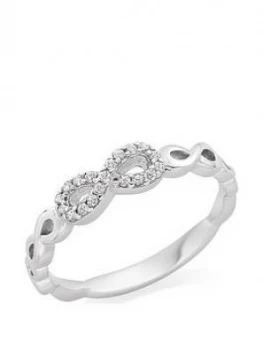 image of Beaverbrooks Silver Cubic Zirconia Infinity Ring