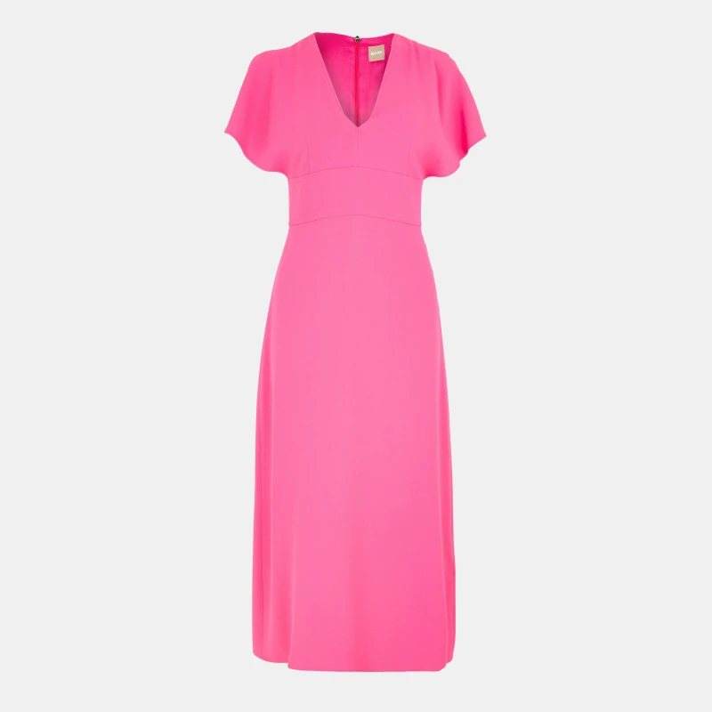 Image of Boss Womens Dawinga Slim Fit Long Length Dress Medium Pink female 4 (XXS)