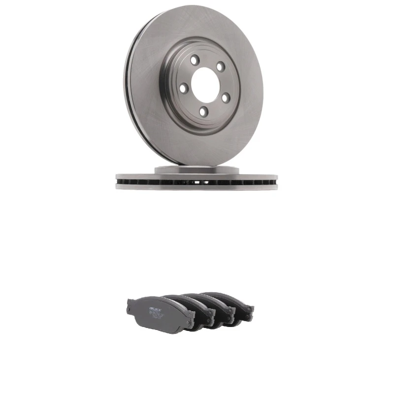 Image of RIDEX 3405B2647 Brake disc and pads set Front Axle, Brake Disc Type: internally vented, with acoustic wear warning Brake Set,disc brakes (3405)
