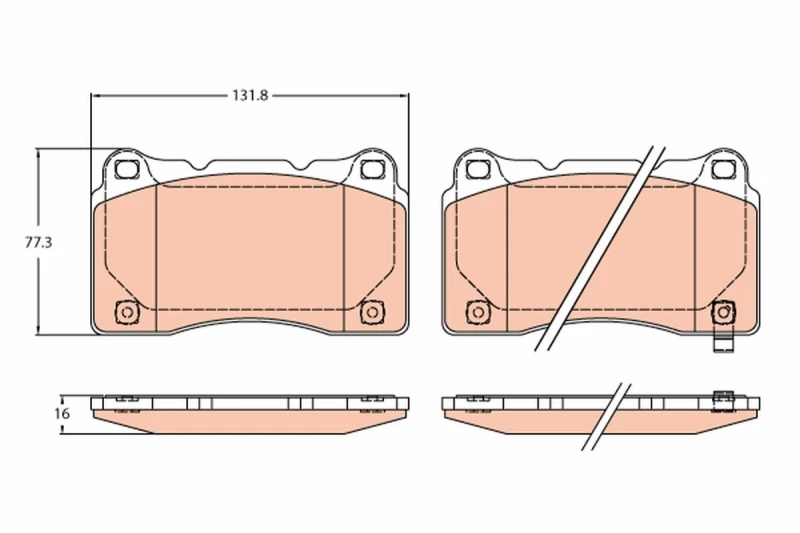 Image of Brake pad set TRW GDB2237