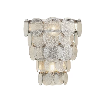 Image of Trapani 2 Light Wall Lamp Antique Silver Paint & Mercury Glass