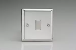 Image of Varilight Classic 1 Gang Intermediate Switch With Metal Rockers (Single XC7D) - Polished Chrome - XC7D