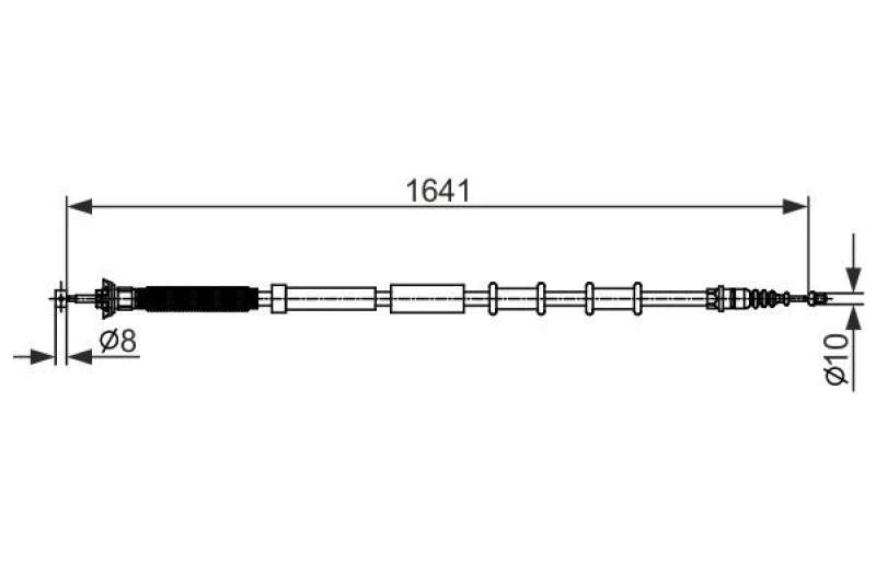 Image of Bosch 1 987 482 582 Brake Cable 1641mm Cable,parking brake (124)