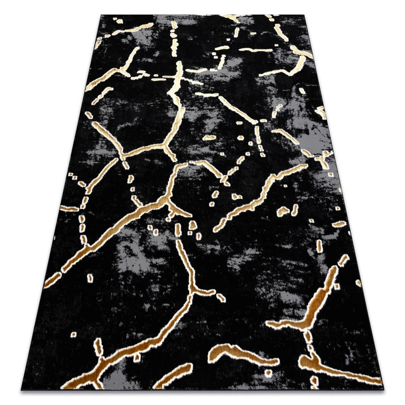 Image of RugsX Carpet Allure 1967 Marble - Structural, Stylish, Glamour Black / Gold 120X170 Cm