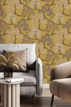 Image of Sublime Trees Oche Yellow Trees Wallpaper