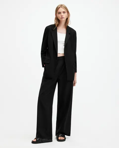 image of AllSaints Aleida Lightweight Wide Leg Trousers