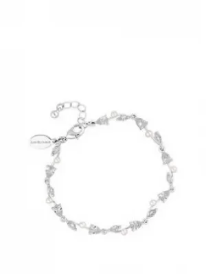 Image of Jon Richard Silver Pearl and Crystal Vine Pear Drop Bracelet