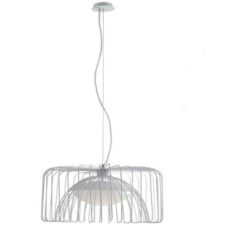 Image of Fan Europe Lighting - Fan Europe COUGAR LED Wire Frame Pendant Ceiling Light White 1920lm 4000K 50x26cm