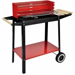 Image of HI - Charcoal Barbecue Grill Wagon 88x44x83cm Red Multicolour